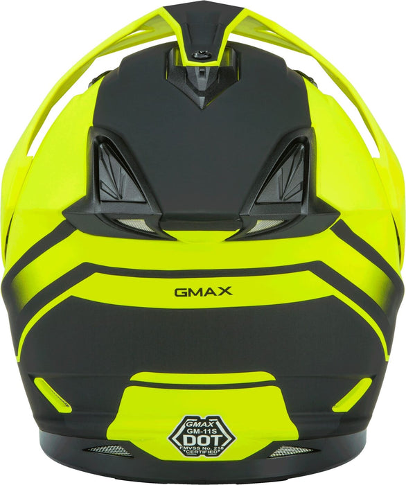 Gmax Gm-11 Dual Sport Helmet (Hi-Vis/Black, Large) G1113686