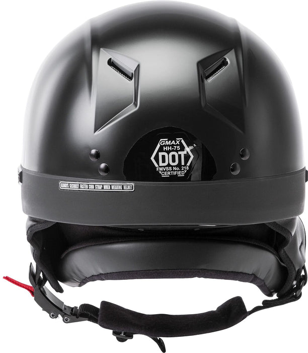 Gmax Hh-75 Motorcycle Street Half Helmet (Black, Medium) H1750025