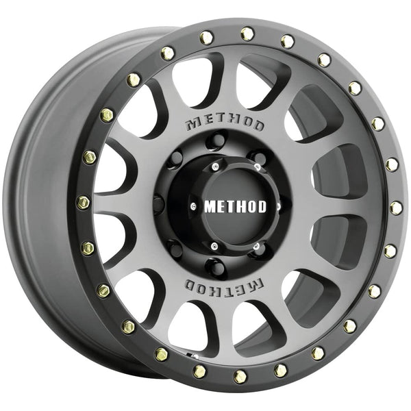 Method MR305 NV 17x8.5 / 0mm Offset / 5x5 BP / 94mm CB / Titanium Matte Black Lip Wheel MR30578550800