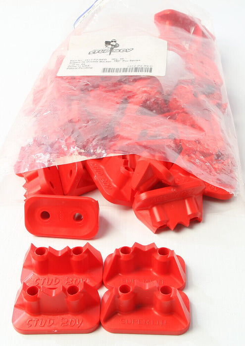 Stud Boy Super-Lite Pro Series Double Backers 0.75" 48/Pack Red 2512-P2-Red