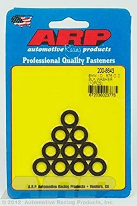 ARP 200-8643 8 mm x 0.57 in. Black Washers - Pack of 10