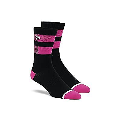 100% Flow Performance Mtb Socks Black/Fluo Pink Sm/Md 24005-491-17