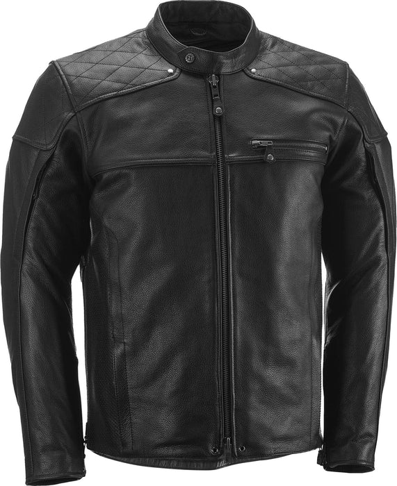 Highway 21 Gasser Jacket, Vintage Black Leather Apparel For Men, Windproof, Waterproof, And Breathable Riding Gear #6049 489-1010~2