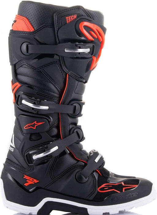 Alpinestars Tech 7 Enduro Boots Black/Red Flou Size 11 2012114-1030-11