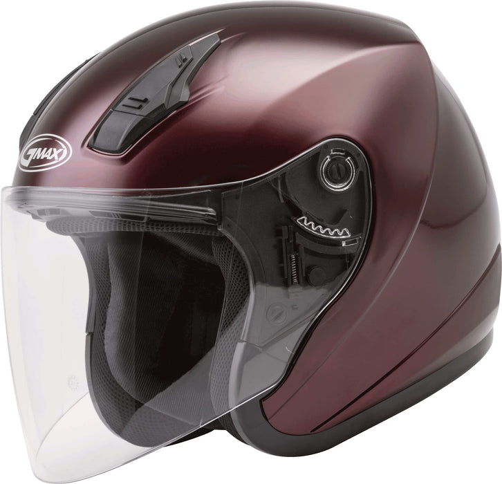 Gmax Of-17 Open-Face Street Helmet (Wine Red, X-Small) G317103N