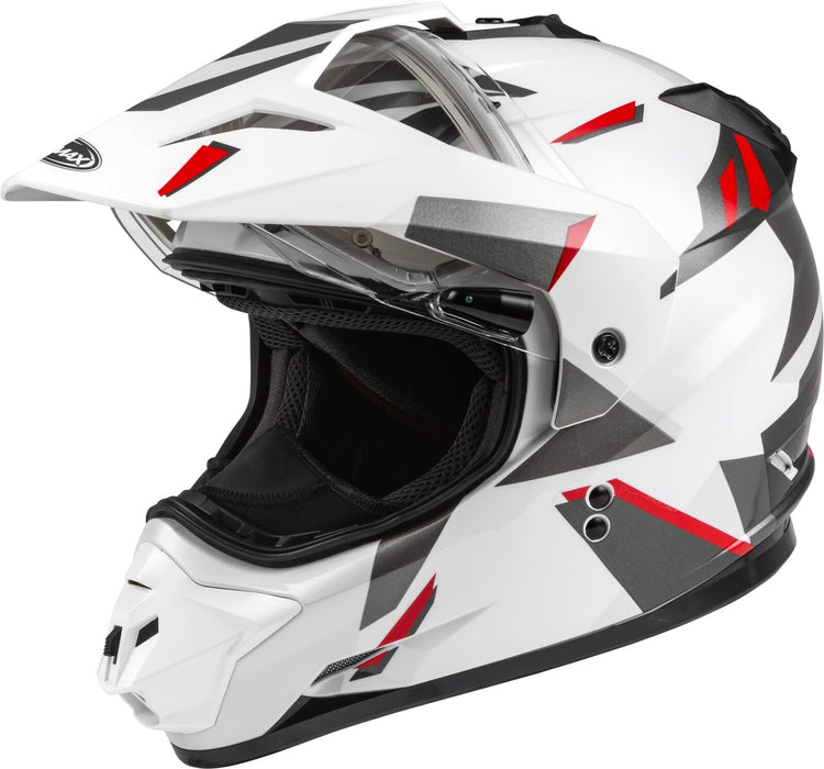Gmax Gm-11S Adventure Electric Shield Snow Helmet (White/Grey/Red, Large) A4113016