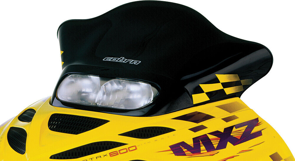 Powermadd Fits Cobra Windshield For Ski Doo Zx Black With Yellow Checkers 13225