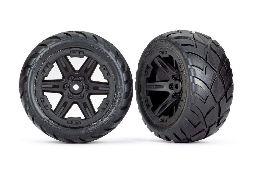 Traxxas Tires & Wheels 2.8" Rtx Black Wheels Anaconda Tires Assembled Tsm Rated