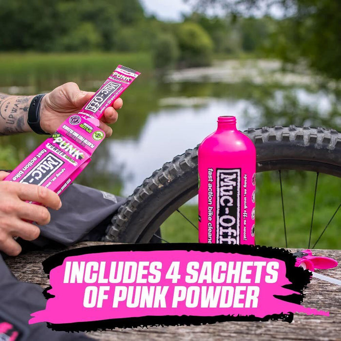 Muc-Off Punk Powder & Bottle for Life Bundle - 4 Packs of Biodegradable