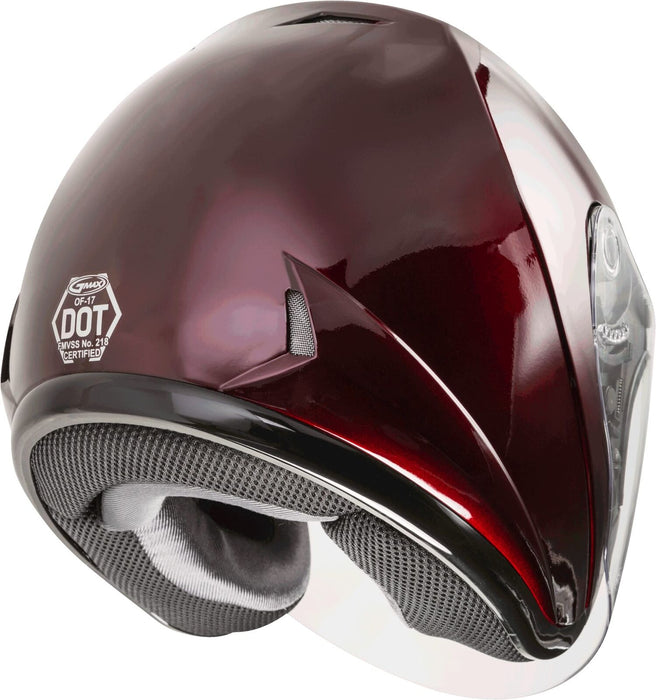 Gmax Of-17 Open-Face Street Helmet (Wine Red, X-Small) G317103N
