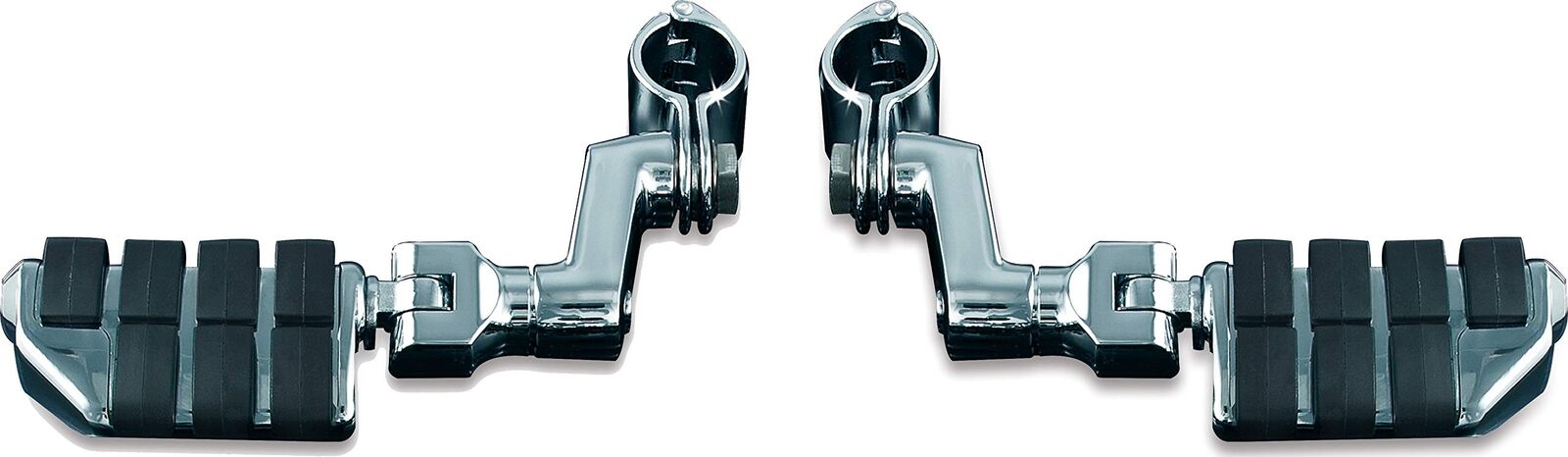 Kuryakyn Chrome Tour-Tech Cruise Offset Mounts Dually Iso Footpegs Quick Clamps