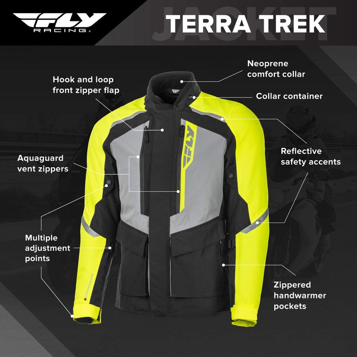 Fly Racing Terra Trek Jacket (Black/Hi-Vis, 4X-Large) #6179 477-2114~8