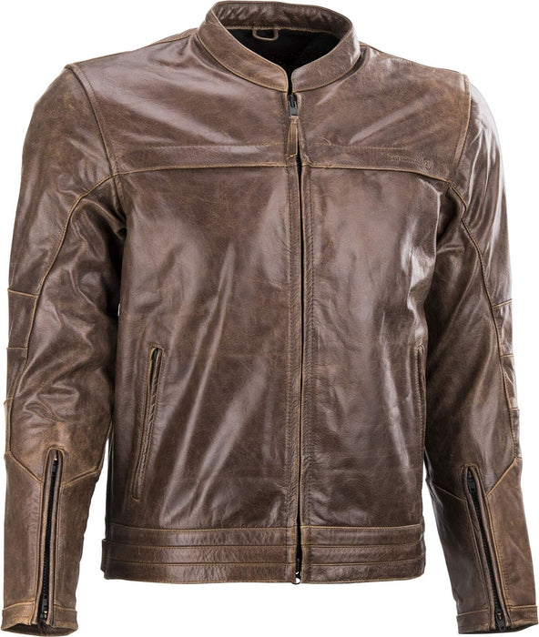Highway 21 Primer Jacket, Vintage Black Leather Motorcycle Apparel For Bikers, Adult Riding Gear For Men And Women (Brown, 3X-Large) #6049 489-1018~7