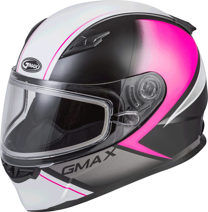 GMAX FF-49S Full-Face Dual Lens Shield Snow Helmet (Matte Black/Pink/White,