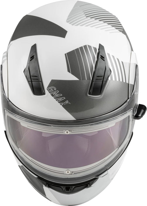 Gmax Md-04 Solid Large Black Modular Snow Helmet W Electric Lens Shield M4040026