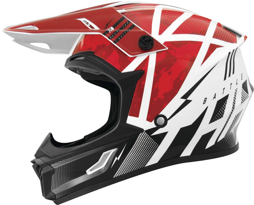 Thh T710X Battle Adult Street Motorcycle Helmet Red/Black Medium 646390