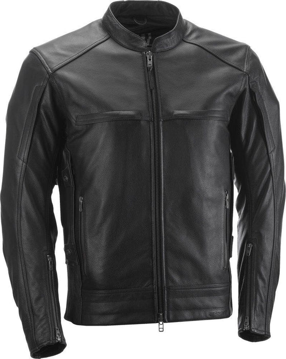 Highway 21 Gunner Jacket, Leather Motorcycle Gear With Zippered Vents And Mesh Lining, Unisex Adult Riding Apparel (Small, Black) #6049 489-1014~2