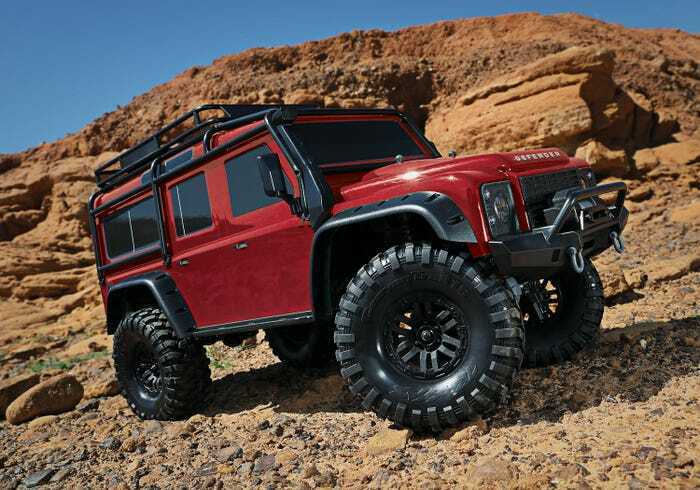 Traxxas 82056-4RED Trail Rock Crawler with Land Rover Defender Body&#44; Red