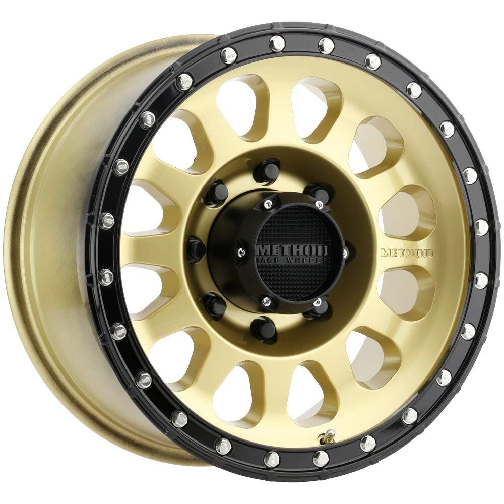 Method MR315 20x10 / 8x6.5 BP / -18mm Offset / 130.81mm CB Gold Black Lip Wheel MR31521080118N