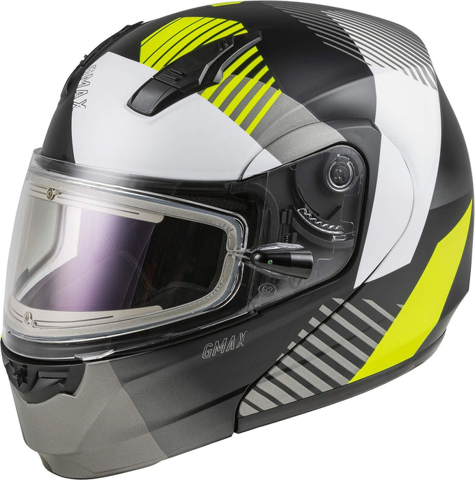 Gmax Helmet Md-04S Reserve Large Matte Black/Silver/Hi-Viz Modular Snow Helmet W M4041746