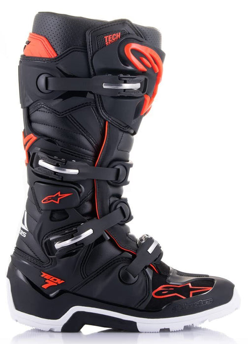 Alpinestars Tech 7 Enduro Boots Black/Red Fluo Sz 13 2012114-1030-13