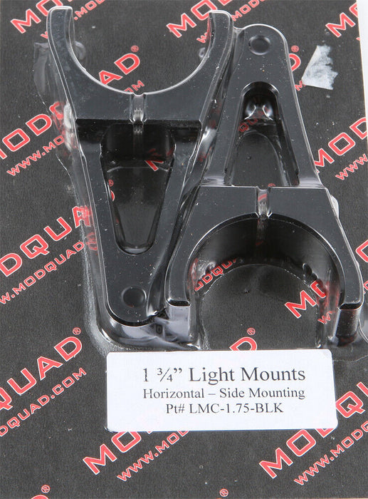 Modquad Billet Light Mount 1.75" Bar Black Horizontal Clip-On Style Utv LMC-1.75-BLK