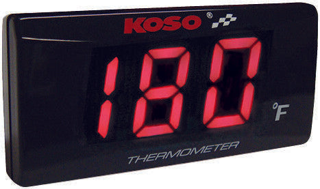 Koso North America Super Slim Water Temperature Gauge Red Ba024R10 27-5747R BA024R10