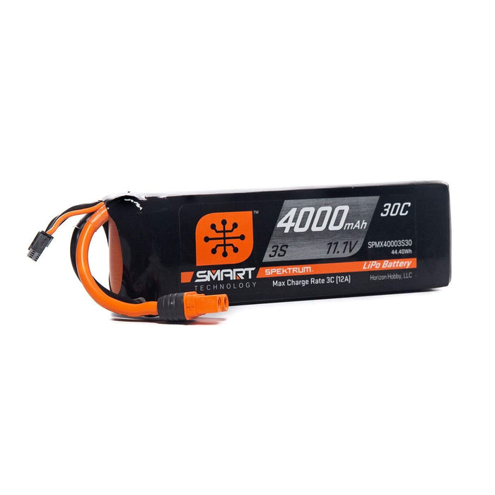 Spektrum 11.1V 4000Mah 3S 30C Fits Smart Lipo Battery Ic3 Spmx40003S30 Airplane