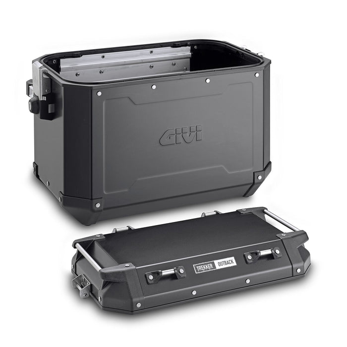 GIVI OBKN48BPACK2A Outback Series 48L Aluminum Side Cases - Pair (Left and Right) - Black