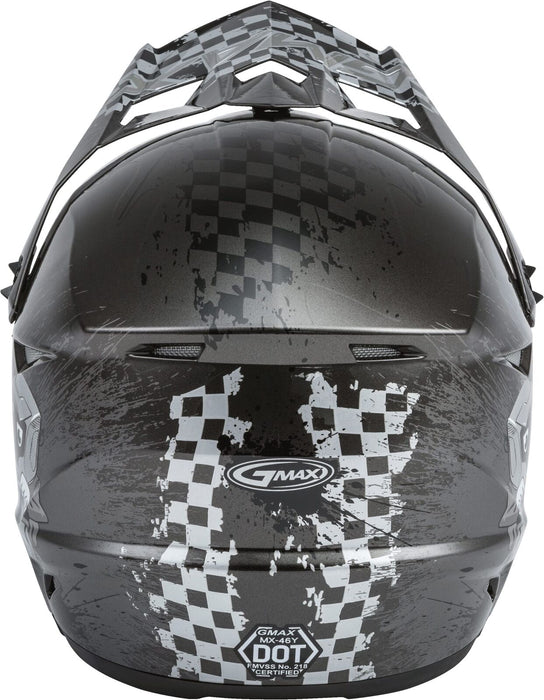 GMAX MX-46 Youth Off-Road Motocross Helmet (Dark Silver/Black, Youth Small)