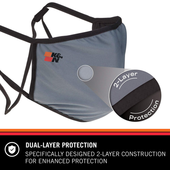 K&N Face Mask: Double Layer Polyester Mask for Increased Protection; Washable,
