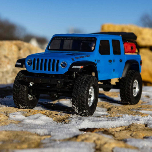 Axial RC Truck 1/24 SCX24 compatible with Jeep JT Gladiator 4 Wheel Drive Rock Crawler Brushed RTR Everything is included in the box Blue AXI00005T2 Trucks Electric RTR Other