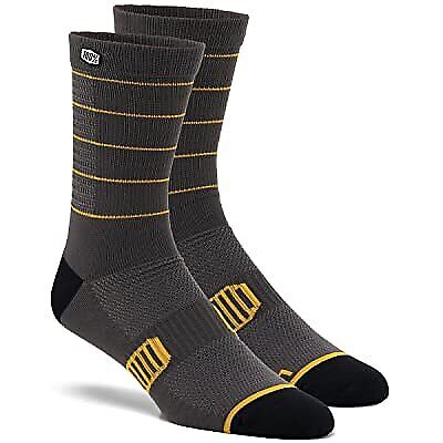 100% Advocate Performance Mtb Socks Charcoal/Mustard Lg/Xl 24017-459-18