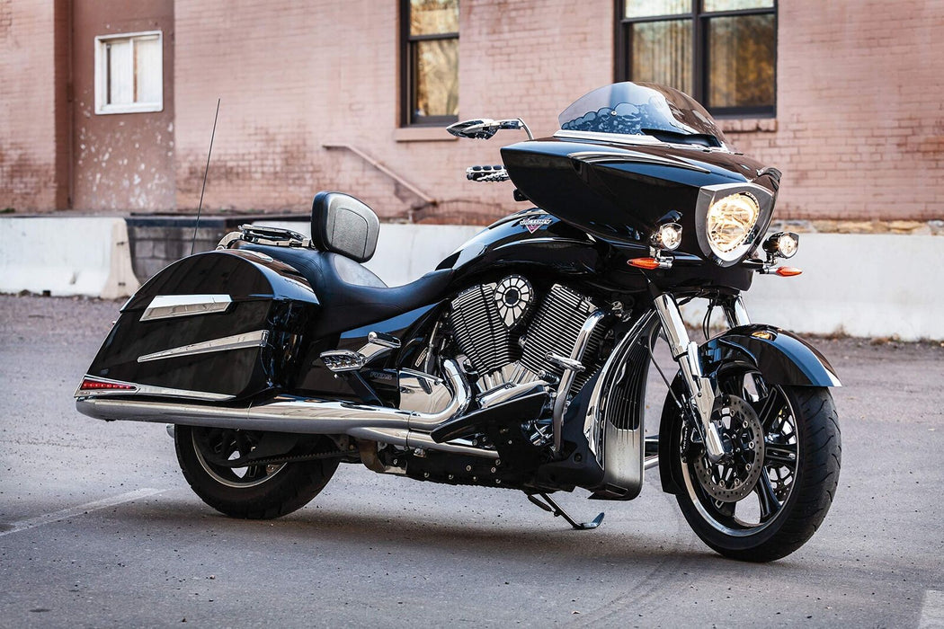 Kuryakyn Chrome Scythe Handlebar Mounted Mirrors Harley Metric Fits Indian 1449