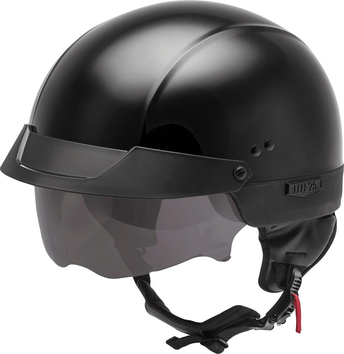 Gmax Hh-75 Motorcycle Street Half Helmet (Black, Medium) H1750025