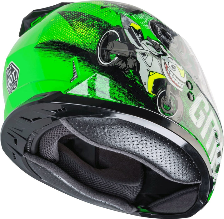 GMAX GM-49Y Beasts Youth Full-Face Cold Weather Helmet (Neon Green/Hi-Vis, Youth
