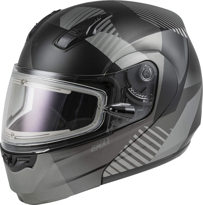 Gmax Md-04S Reserve Modular Snow Helmet W/Electric Shield (Dark Silver/Black) M M4041575