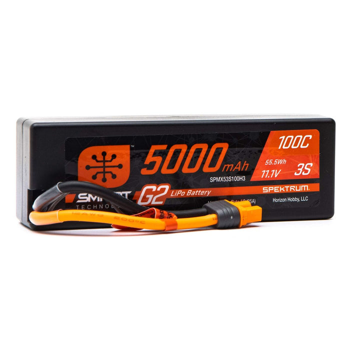 Spektrum New 11.1V 5000Mah 3S 100C Fits Smart G2 Hard Lipo Battery Ic3 Free Us