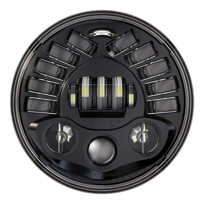 JW Speaker 7" Adaptive 2 LED Black Headlight w/Mounting Ring (0555051)