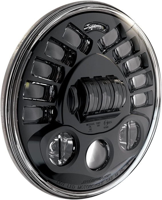 J.W. Speaker 0555011 Model 8790 LED High and Low Beam Adaptive Headlight with Black Inner Bezel