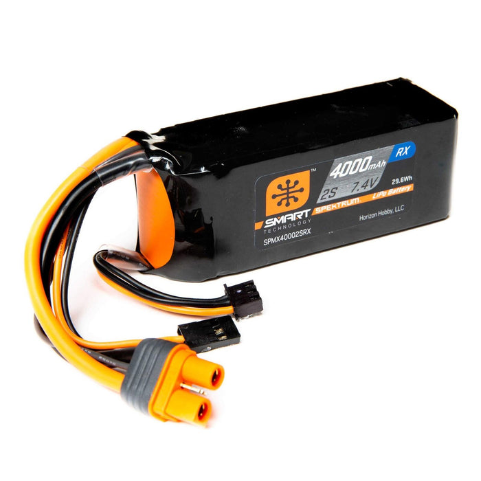 Spektrum 7.4V 4000mAh 2S 15C Smart LiPo Receiver Battery: Universal Receiver,