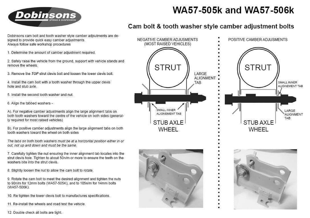 Dobinsons Camber Adjustment Kit (Wa57-506K) WA57-506K