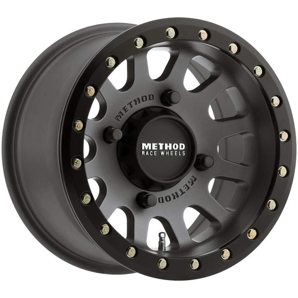 Method MR401 UTV Beadlock 15x7 / 5+2/38mm Offset / 4x136 / 106mm CB Titanium Wheel- Matte Black Ring MR40157047852B