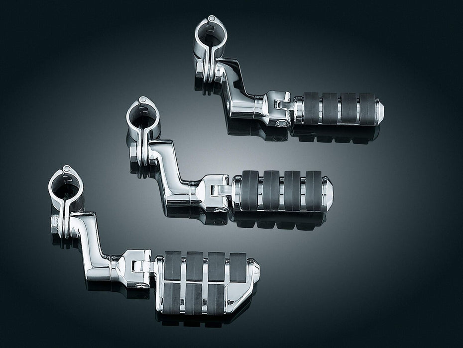 Kuryakyn Chrome Tour-Tech Cruise Offset Mounts Dually Iso Footpegs Quick Clamps