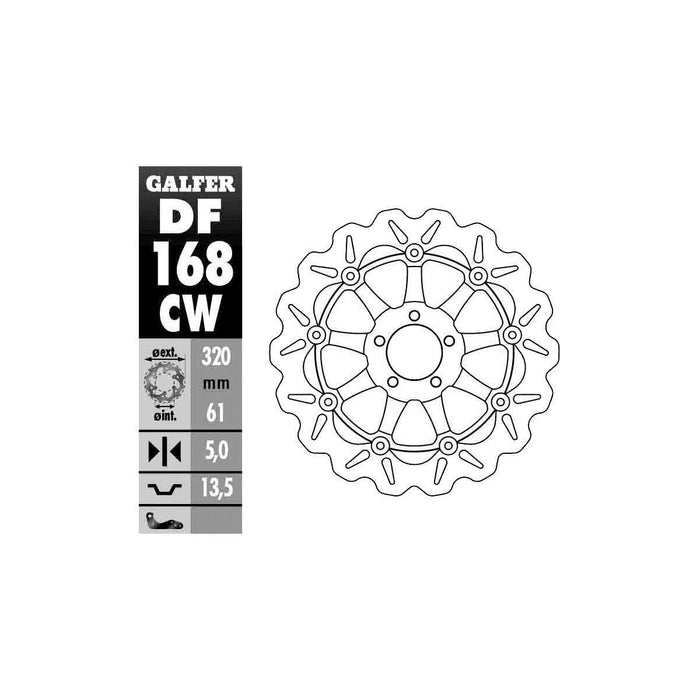 Galfer Rotor Floating Wave Front '08-Up Flh `06-Up Dyna Df835Cw-B DF835CW-B