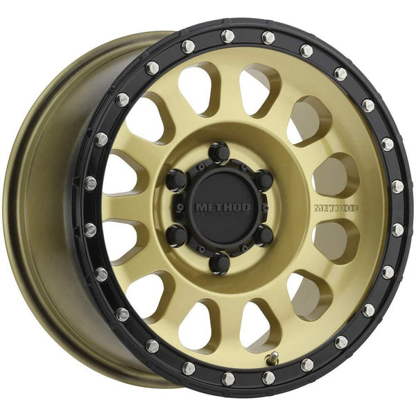 Method MR315 20x10 / 6x5.5 BP / -18mm Offset / 106.25mm CB Gold Black Lip Wheel MR31521060118N