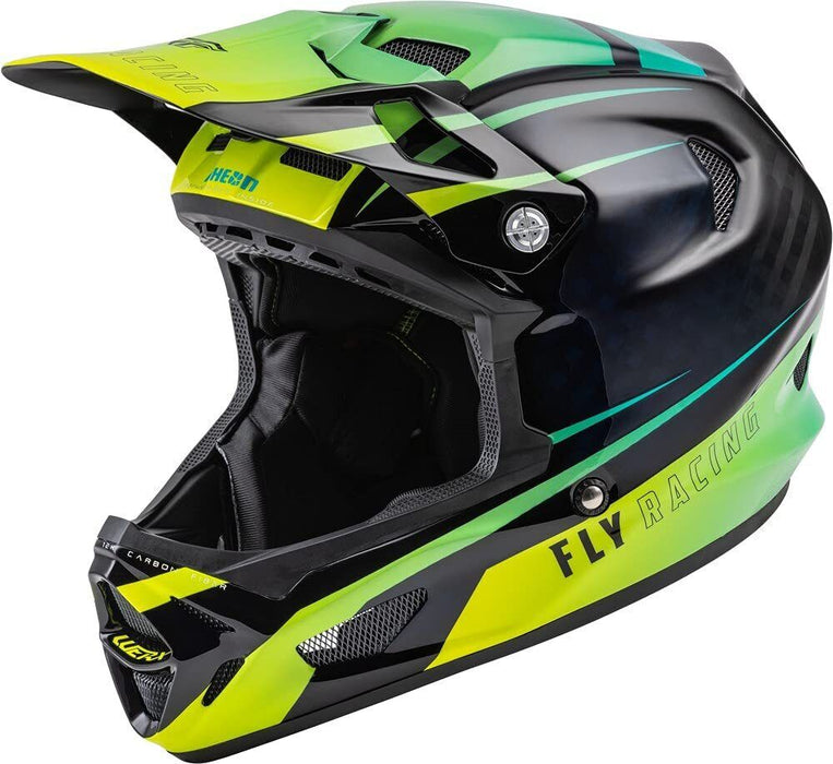 Fly Racing Youth Werx-R Carbon Helmet Hi-Vis/Teal Carbon Youth Large 73-9223Yl 73-9223YL