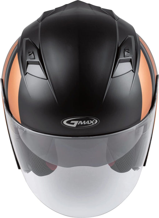 GMAX OF-77 Open-Face Street Helmet (Matte Black/Copper/Silver, Large)