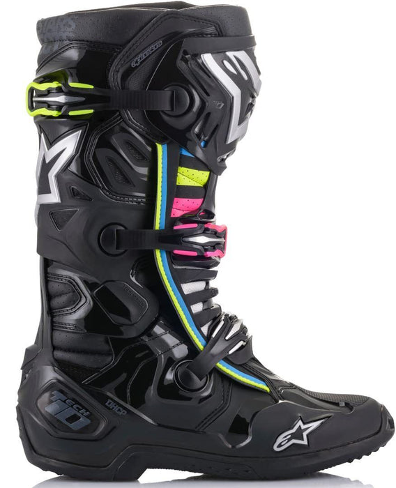 Alpinestars Tech 10 Boots Black/Yellow/Pink Size 13 2010520-1991-13