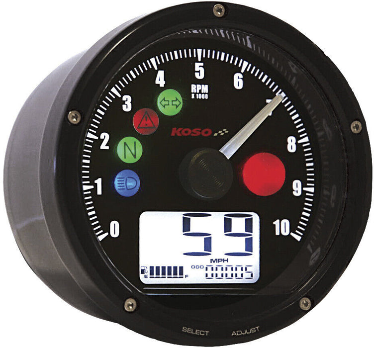 Koso Tnt-01 Multifunction Speedometer Black Ba035K00-Hd BA035K00-HD